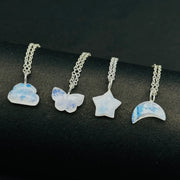 Blue Flashy Rainbow Moonstone Gemstone Necklace, Fancy Fire Gemstone Choker For Girls, Handmade Silver Necklace, Moonstone Jewelry For Gifts