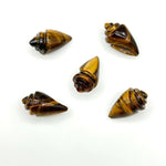 Load image into Gallery viewer, Natural Tiger Eye Conch/Snail Shell Shape Carving, Brown Tiger Eye Hand Carved Shell Shape Gemstone Bead, 18X10 mm Healing Stone Loose Shell
