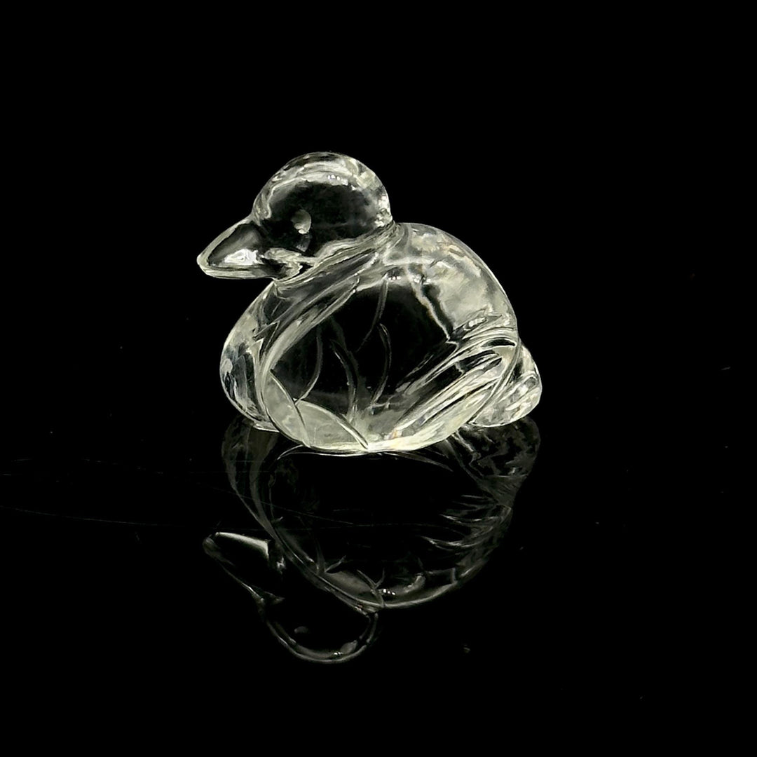 Crystal Quartz Duck Carving: Handmade Gemstone Bead (20x23 MM)