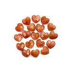 Load image into Gallery viewer, Red Sunstone Heart Briolette Beads: Faceted Gemstone, 8mm