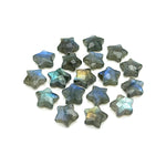 Load image into Gallery viewer, Flashy Labradorite Star Beads: Carved Gemstone Charms (10mm)
