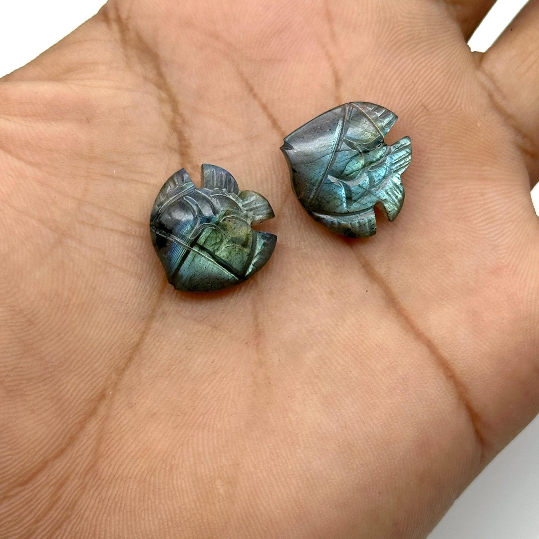 Flashy Labradorite Fish Shape Beads, AAA Labradorite Fish Hand Carved Beads, Marine Fishes, Deep Sea Gemstone Fishes 16X17 MM, Fish Pendant