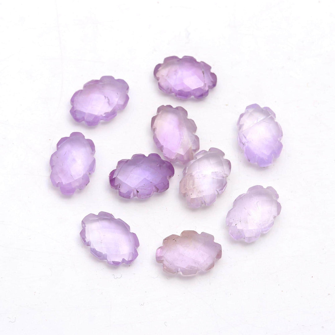 Pink Amethyst Clouds Shape Beads, Natural Amethyst Faceted Cloud Beads, Carved Amethyst Cloud Charms, 12 MM, Loose Pink Carved Briolettes