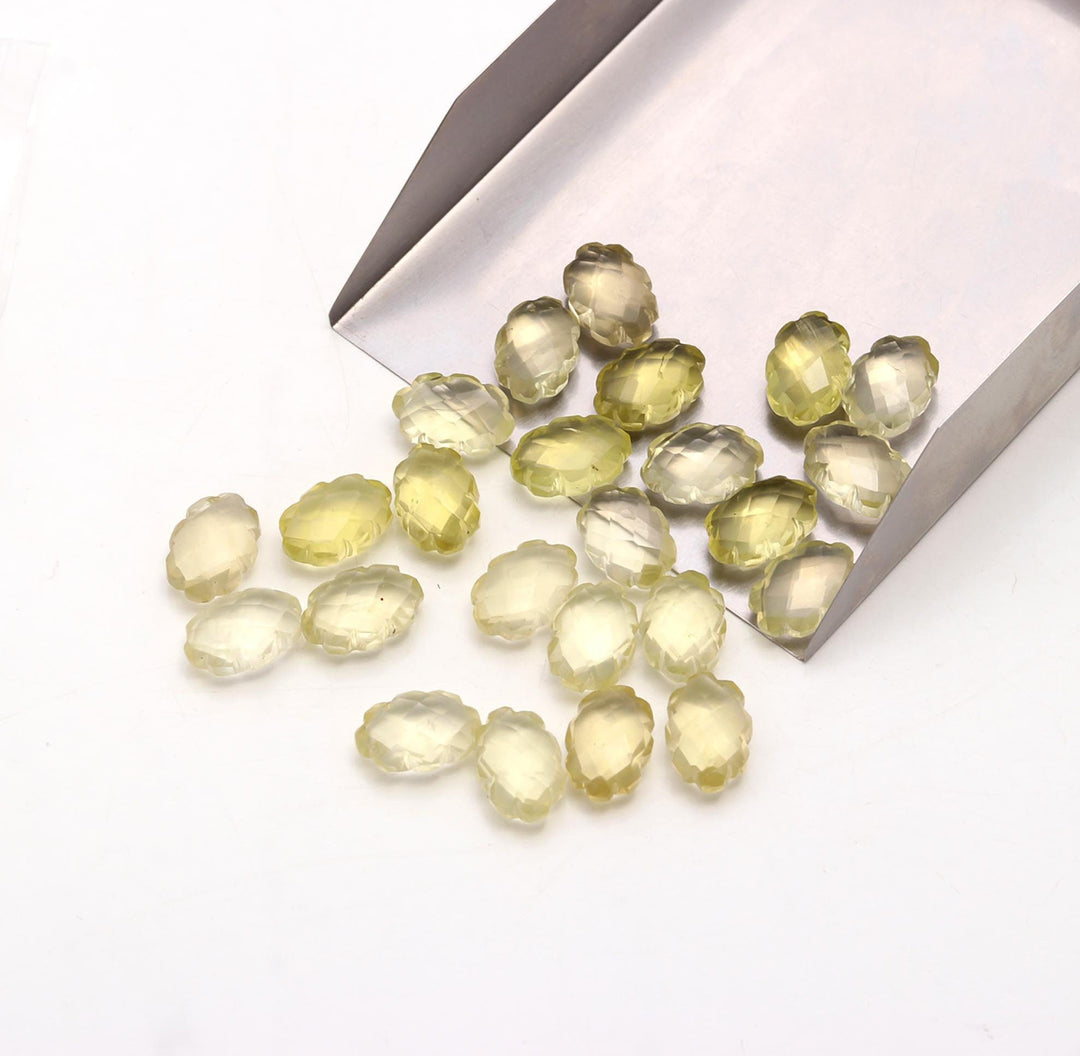 AAA Lemon Quartz Clouds Shape Beads, Natural Lemon Quartz Faceted Cloud Shape Beads, Carved Cloud Gemstone Charms, 12 MM Loose Briolettes
