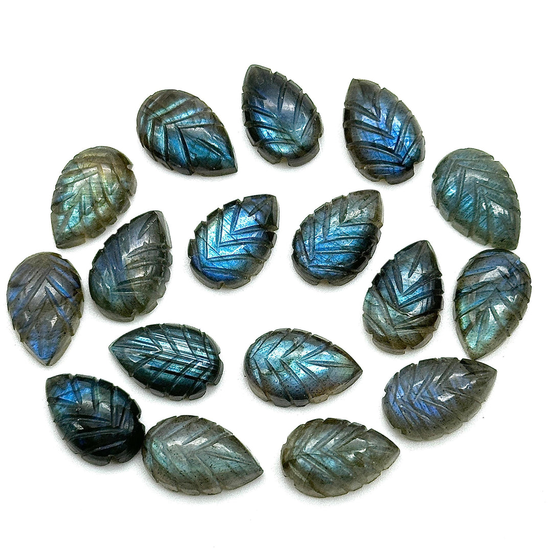 AAA Labradorite Leaf Briolettes: Hand Carved Gemstone Beads (14mm)