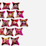 Load image into Gallery viewer, Hot Pink Mohave Turquoise Ninja Star Shape Beads, Carving Beads, Copper Hot Pink Turquoise Gemstones, 11X15 MM Jewelry Making Charms Beads