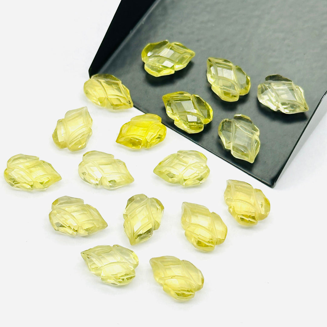 Natural Lemon Quartz Leaf Shape Gemstone Beads, 9X13 MM Leaf Shape Briolette's Beads, Lemon Quartz Faceted Beads For Jewelry & Craft Making
