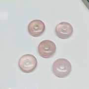 2,3,4,5,6 pcs Natural Rose Quartz Donut Shape Carved Gemstone - 12 MM Rose Pink Quartz Fancy Donut Loose Carving - Jewelry Making Gemstones