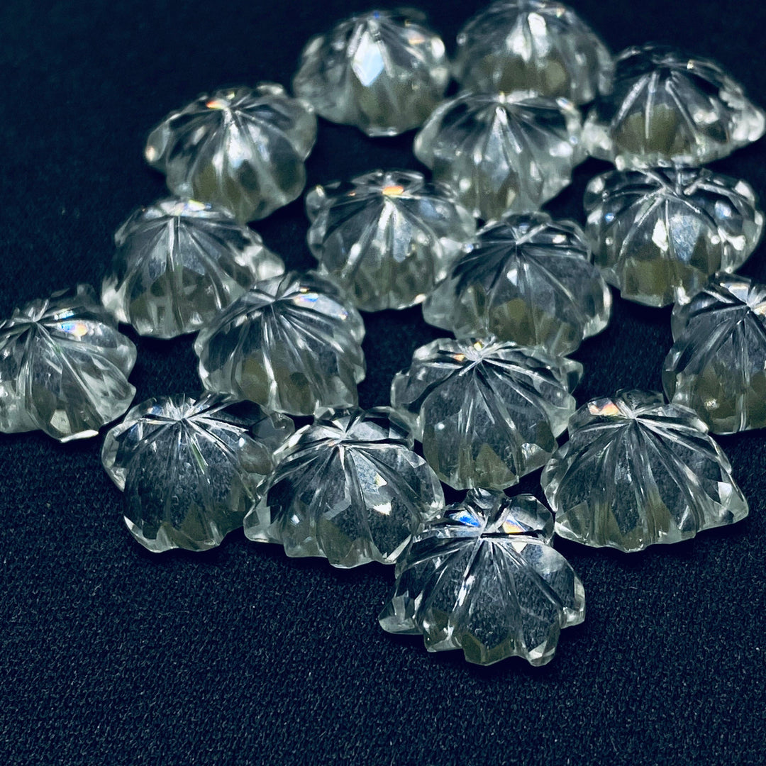 2,5,6,7,8,9,10 pcs Natural Crystal Quartz Hand Carved Heart Shape, Carved Heart Shape Gemstone For Jewellery, Heart Shape Carving 10 mm