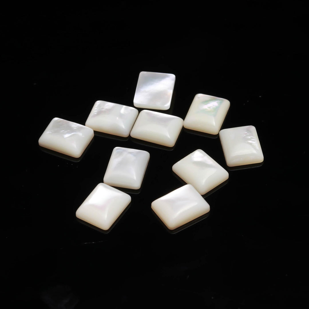 Mother Of Pearl Rectangle Shape Stones, Jewelry Making Mop Geometrical Shape, 8X10 MM Luster Pearls