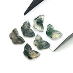 Load image into Gallery viewer, Carved Moss Agate Butterfly Beads: Handmade Gemstone Jewelry Making (11x18mm