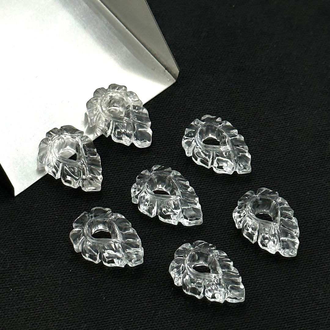 1,2,3,4,5 pcs Natural Crystal Quartz Pear Shape Carved Gemstone, Pear Shape Carving, Crystal Quartz Hand Carved Gemstone for Jewlery 18X12mm