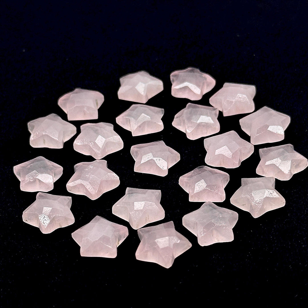 Natural Rose Quartz Star Shape Briolettes, AAA Pink Quartz Faceted Star Charms, Wholesale Loose Beads for Jewelry, 12 MM, Star Crystal Beads