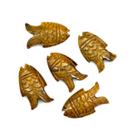 Load image into Gallery viewer, Natural Tiger Eye Fish Carving Gemstone, Hand Carved Fish Shape Gemstone, Healing Fish Beads 17X26 MM Brown Fish Charm Best For Jewelry
