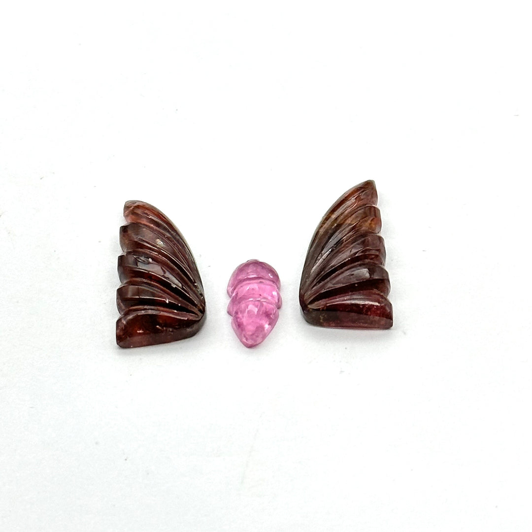 Natural Tourmaline Butterfly Shape Carving Beads, Hand Carved Tourmaline Butterfly Loose Carving, Rare Find Tourmaline Butterfly 25x17 MM
