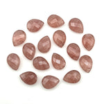Load image into Gallery viewer, AAA+ Pink Strawberry Faceted Pear Shape Beads, 9X12 MM Pink Strawberry Briolette's Beads, Matched Pairs, Jewelry Making Pear Shape Beads