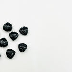 Load image into Gallery viewer, Natural Black Onyx Shell Beads, 8 MM Hand Carved Seashells, Tiny Carved Beads, Black Onyx Shell Charms, Jewelry &amp; Craft Making Gemstones