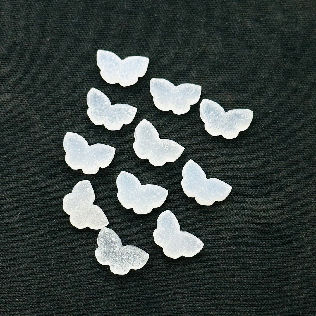 Beautiful Shiny Drusy Butterfly Shape Carving Beads, Drusy Hand carved Gemstone Briolette, Loose Gemstone for jewelry Making Charms12x7mm