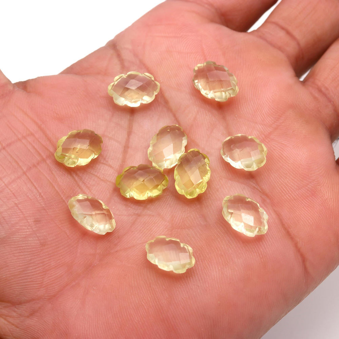 AAA Lemon Quartz Clouds Shape Beads, Natural Lemon Quartz Faceted Cloud Shape Beads, Carved Cloud Gemstone Charms, 12 MM Loose Briolettes