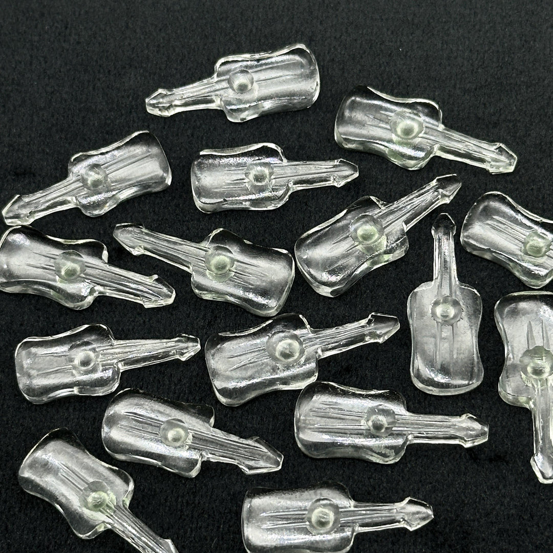 Natural Crystal Guitar Shape Carving Beads, Crystal Quartz Guitar Shape Hand Carved Gemstone, 26 MM, Miniature Guitar Gemstone, Tiny Charms