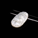 Load image into Gallery viewer, Mother of Pearl Tiger Oval Carving, Handmade Mop Oval Shape Stone, 35 MM, Top Face Drill, Luster Pearl Carved Cabochon