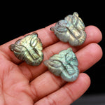 Load image into Gallery viewer, 1 PC Flashy Labradorite Lion Face Carving, Labradorite Crystal for Gifts, Reiki Healing, 25 MM