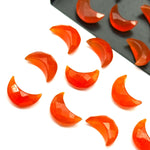Load image into Gallery viewer, Natural Carnelian Moon Shape Gemstone Beads, Carnelian Faceted Moon Shape Carving Beads, 12 MM Carnelian Hand Carved Moons For Jewelry