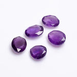 Load image into Gallery viewer, 2 pcs A-one quality amethyst freeform Rosecut, faceted rosecut, gemstone for jewelry, jewelry making rosecuts 10X9 12X10 mm