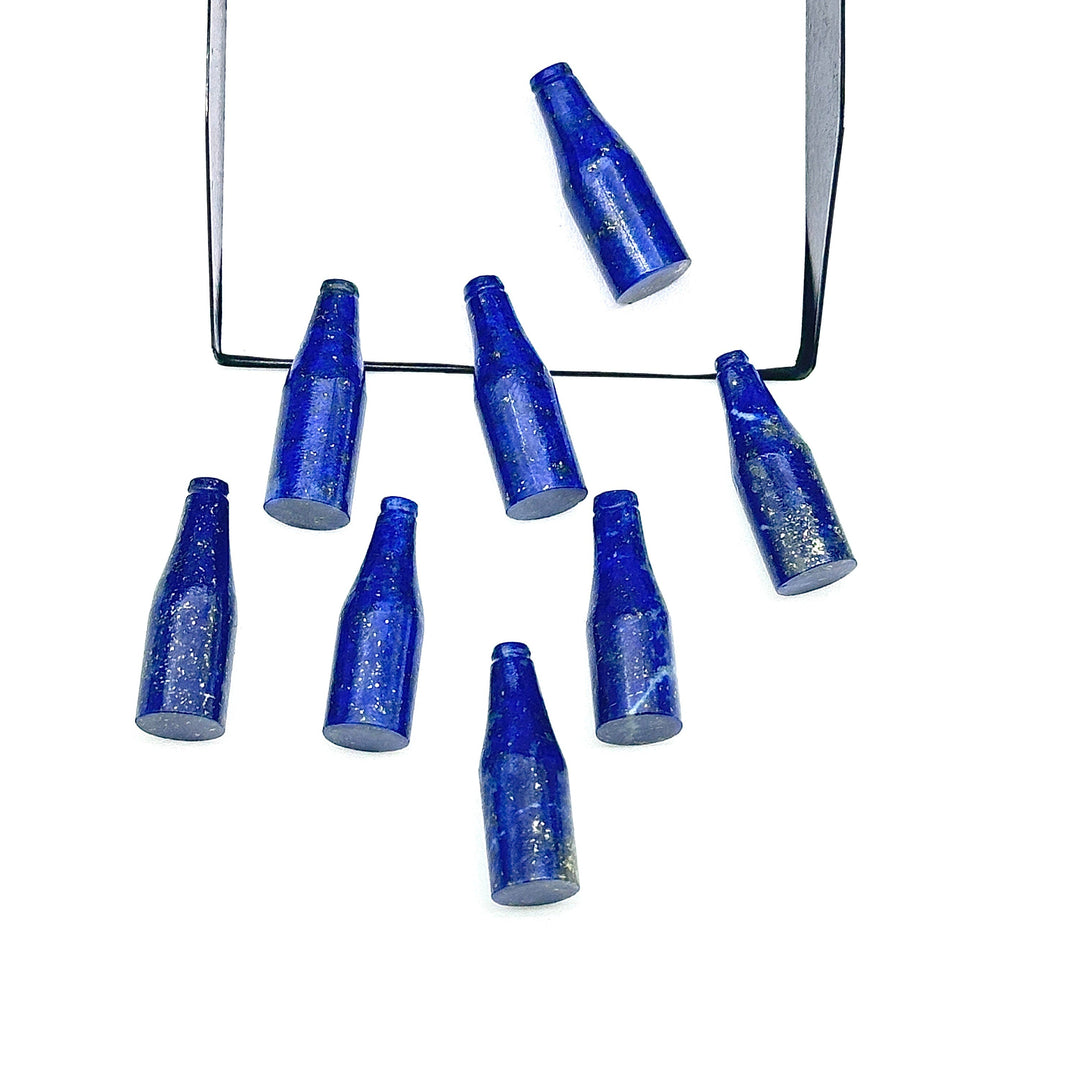 Natural Lapis Lazuli Bottle Carving Beads, Vine Bottle Shape Carved Gemstone, Jewelry Making Charms, 7X21 MM Lapis Tiny Healing Pendants