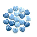 Load image into Gallery viewer, Blue Opal Heart Briolette Beads: Hand Carved Faceted Gemstone, 12mm