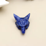 Load image into Gallery viewer, Natural Sodalite Fox Head Carving, Crystal Gifts, Home Decor, Reiki Heal Gemstones, Jewelry Making Pendant Beads, Side Drill