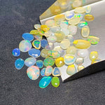 Load image into Gallery viewer, 2,3,4,5,6 small pcs Ethopian opal  rose cuts  Fancy Shape Rosecut, faceted cabochon, flat gemstone, jewelry making rosecut 4-9 mm