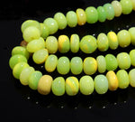 Load image into Gallery viewer, Parrot Green Opal Smooth Rondelle Beads, Neon Green Opal Beads for Jewelry Making, Wholesale Loose Beads 8 - 9 MM Dyed Opal for Craft Making