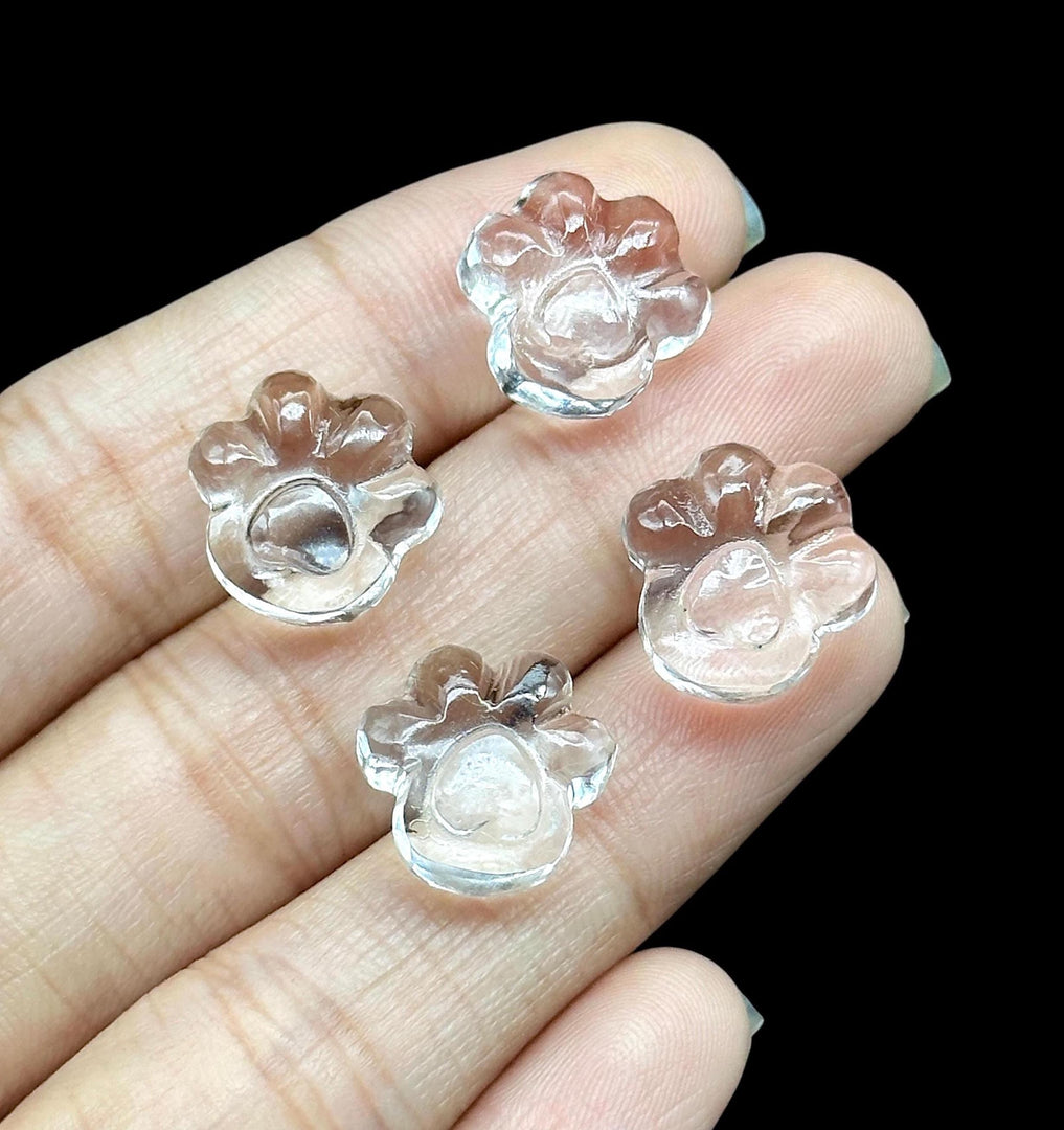Natural Crystal Quartz Dog Paw Carving, AAA+ Quality Gemstone Paw Carving, 13 MM Little Paw Charm, Gift For Dog Lover, Dog Pendant For Gift