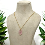 Load image into Gallery viewer, Natural Rose Quartz Hamsa Necklace, Pink Quartz Gemstone Hamsa Necklace For Gift, Reiki Healing Jewelry Pink Charm Protection Necklace 25 MM