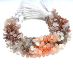 Load image into Gallery viewer, Multi Moonstone Pear Shape Beads, Chocolate, Peach, White, Gray Moonstone Smooth Pear Side Drill Beads for Jewelry Making, 7 Inch, 8-9 MM
