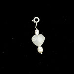 Load image into Gallery viewer, Natural White Moonstone and Pearl Charms, White Moonstone Heart Silver Charms, Gemstone Beads, Craft Making, 925 Silver Charms Wholesale
