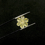 Load image into Gallery viewer, Natural Lemon Quartz Flower Shape Gemstone, AAA Natural Lemon Quartz Flower Carving Stone, Hand Carved Mini Flower Charm for Jewelry, 12 MM