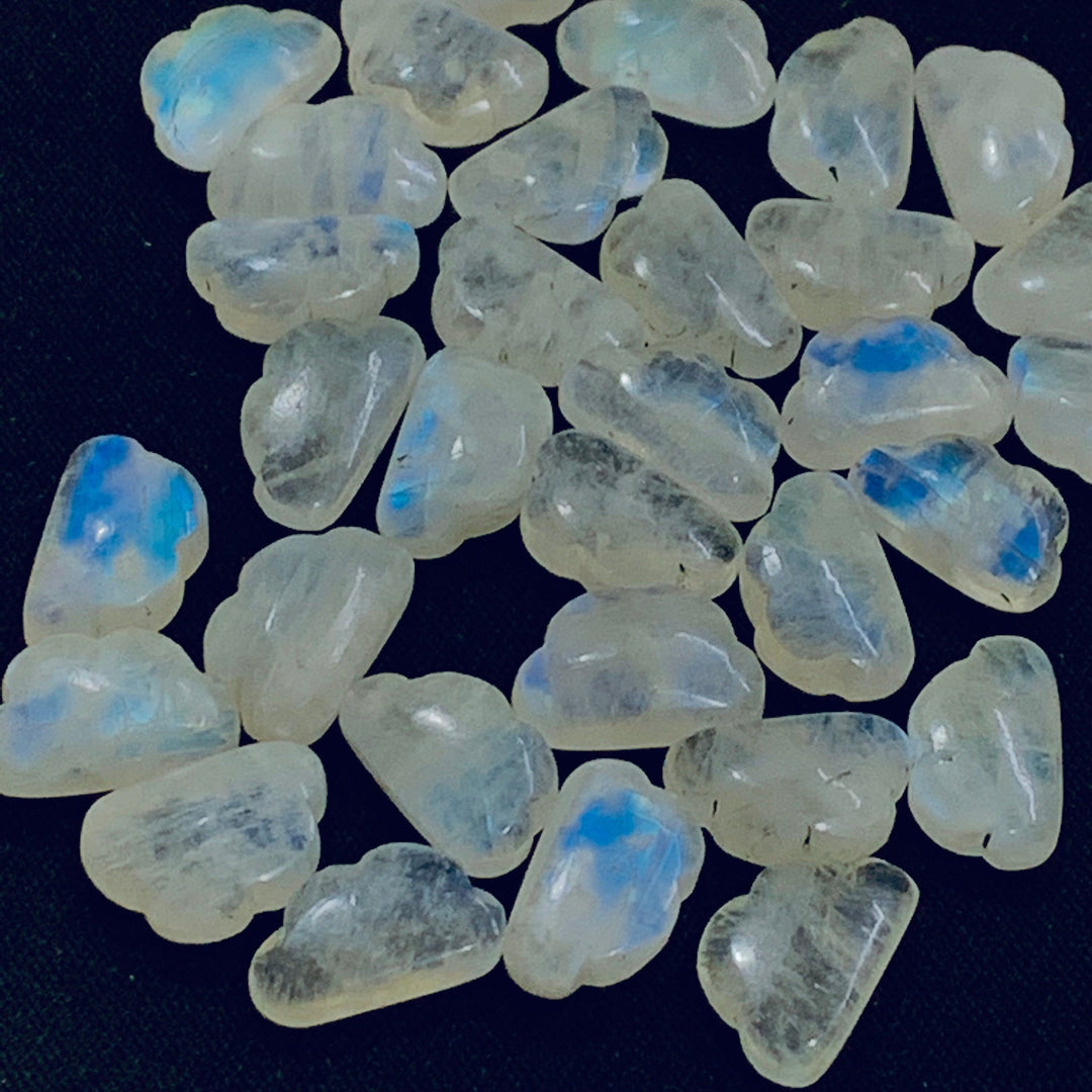 2,3,5,10 Natural Rainbow Moonstone Cloud Shape Smooth Carved Gemstone Jewellery Making, Loose Gemstone, Smooth Hand Carved Gemstone,