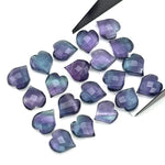 Load image into Gallery viewer, Natural Multi Fluorite Heart Shape Beads, Fluorite Faceted Heart Shape Briolettes, Hand Carved Heart Charms for Jewelry Making, 13 MM