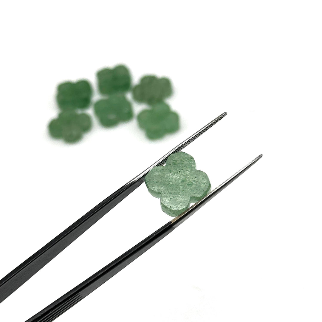Green Strawberry Clover Shape Beads, Green Strawberry Four Leaf Clover Shape Gemstone, Loose Wholesale Beads for Jewelry Making, 12 MM