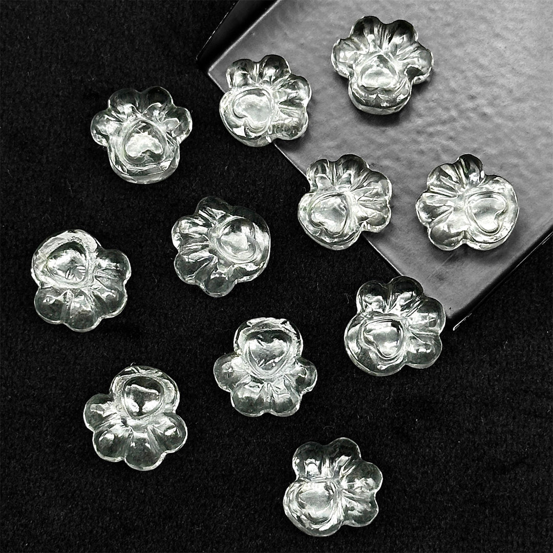 Natural Crystal Quartz Dog Paw Carving, AAA+ Quality Gemstone Paw Carving, 13 MM Little Paw Charm, Gift For Dog Lover, Dog Pendant For Gift