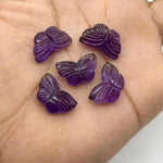 Load image into Gallery viewer, Carved Amethyst Butterfly Beads: Natural Gemstone Charms (11x18mm)