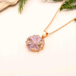 Load image into Gallery viewer, Gorgeous Ametrine Flower Pendant, Natural Ametrine Gemstone Necklace For Her, 19 mm Flower, Birthday Gift For Women, Carved Flower Jewelry