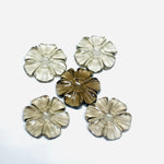 Load image into Gallery viewer, 2,3,4,5 Pcs Natural Smokey Quartz Hand Carved Flower Shape, Carved Flower Shape Gemstone For Jewellery, Flower Shape Gemstone, 12 mm