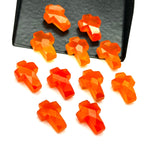 Load image into Gallery viewer, Natural Carnelian Cross Shape Beads ~ Healing &amp; Protection Gemstone Beads ~ Faceted Carnelian Beads ~ 15 MM Cross Charm Beads ~ Orange Beads