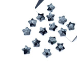 Load image into Gallery viewer, Faceted Black Jasper Star Beads: Hand Carved Briolettes (8mm)