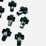 Load image into Gallery viewer, 1,2,3,4,5 pcs Natural Black Onyx Cross Shape Gemstone Beads, Faceted Cross Shape Carving Beads, 15X10 MM Cross Shape Charms, Energy Beads