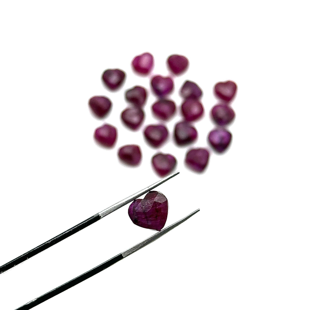 Red Ruby Corundum Heart Shape Briolettes, AAA Red Ruby Hand Carved Faceted Heart Shape Beads, Loose Gemstone Bads, 8 MM, Red Dyed Beads