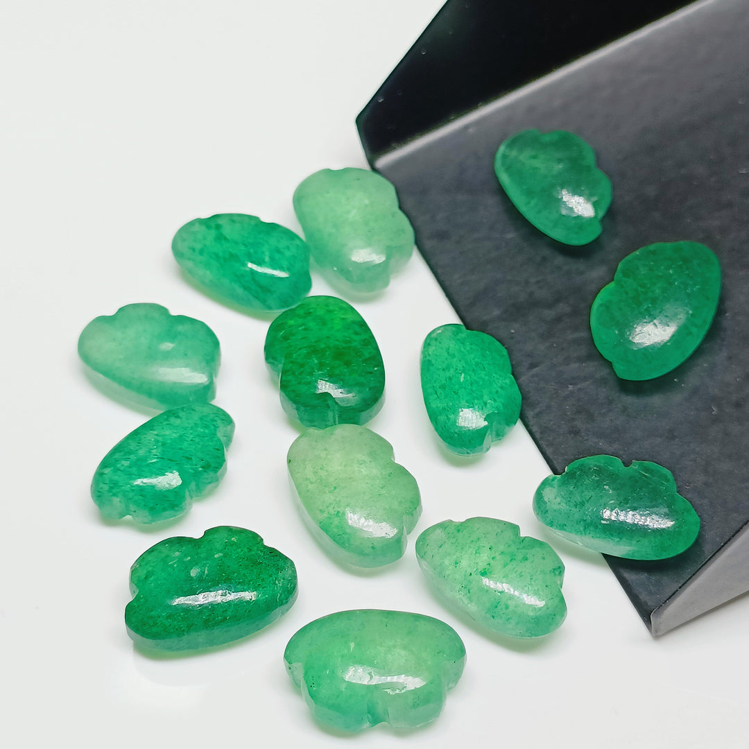 2,3,4,5,6 Pcs 100% Natural Green Strawberry Clouds Shape Smooth  Loose Gemstone,  Smooth Carved Gemstone, Gemstone For Jewellery 12X7 mm